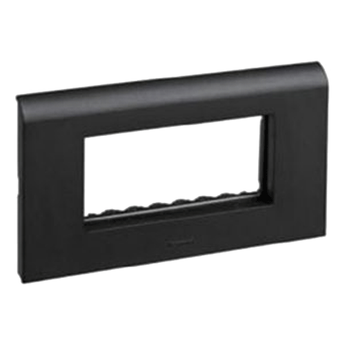 Legrand Myrius 8M Black Plate With Frame Horizontal, 6732 28